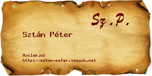Sztán Péter névjegykártya
